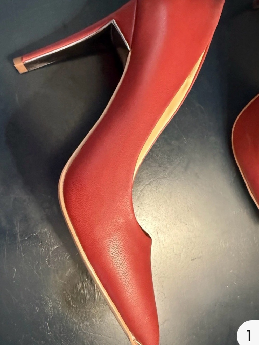 Jenn Ardor Red Leather Pointed-Toe Pumps